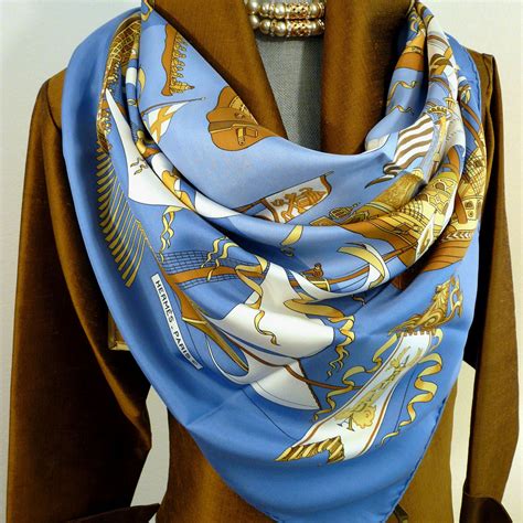 hermes scarf blue yellow|hermes scarves vintage.